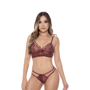 CONJUNTO RENDADO MARSALA DETALHES TULE LIUSION YAFFA-7011